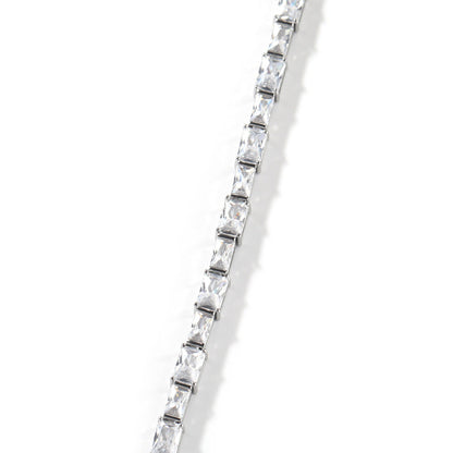 Hip-hop zircon-encrusted emerald color-matching tennis chain